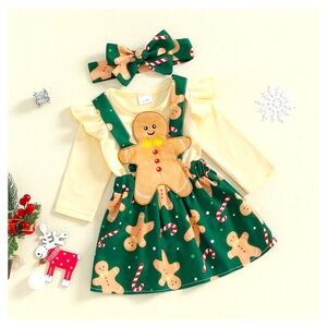 Baby Girl 2 Piece Gingerbread outfit 6-9mo